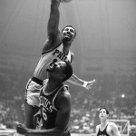 <p><b>Neil Leifer</b>, <i>Wilt Chamberlain of the Philadelphia 76ers dunks on Boston Celtics center Bill Russell during Game 5 of the 1967 NBA Eastern Division Finals at Convention Hall. Philadelphia, Pennsylvania 4/11/1967.</i></p>