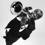 <p><b>Philippe Halsman</b>, <i>USA. New York City. Halsman's studio. 15th April 1966. US trumpeter, singer, composer and conductor Louis ARMSTRONG.</i></p>