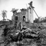 <p><b>Robert Capa</b>, <i>FRANCE. Near St. Lô. July 26th-30th, 1944. American soldiers resting.</i></p>