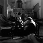 <p><b>Robert Capa</b>, <i>ITALY. Maiori. September 19, 1943. Two soldiers in a hospital set up in a church.</i></p>