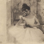<p><b>Robert Demachy</b>, <i>Behind the Scenes</i>, 1906. Photogravure.</p>