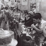 <p><b>Robert Frank</b>, <i>Drugstore, Detroit</i>, 1955.</p>