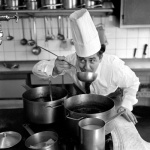 <p><b>Robert Häusser</b>, <i>The Cook Vicco Torriani</i>, from the series 'Im Auftrag'. Singer and actor Vicco Torriani working as a professional chef and successfully operating the gourmet restaurant "Bonne Auberge" at Spalenring in Basel. (Heise Foto).</p>