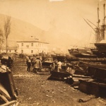 <p><b>Roger Fenton</b>, <i>Landing place, Ordnance Wharf, Balaklava, Genoese Castle</i>, 1855.</p>