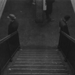 <p><b>Roy DeCarava</b>, <i>Two Men, Subway Stairs, New York</i>, 1954.</p>