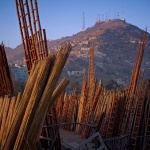 <p><b>Simon Norfolk</b>, <i>Yards supplying construction materials in the Nawabadi Guzargah district of Kabul, overlooked by American controlled electronic eavesdropping equipment on the summit of Kohe Asmai.</i> 2010-11.</p>