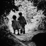 <p><b>W. Eugene Smith</b>, <i>'The Walk to Paradise Garden'. The Smith children Patrick and Juanita. USA. 1946.</p>