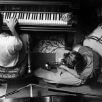<p><b>William Claxton</b>, <i>Chet Baker and Teddy Charles (piano), Pasadena</i>, 1953</p>
