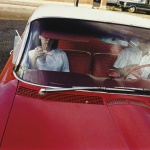 <p><b>William Eggleston</b>, <i>Untitled (Couple in Red Car at Drive-In Restaurant, Memphis)</i>, circa 1965-68, from 'Dust Bells 2'.</p>