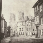 <p><b>Wiiliam Henry Fox Talbot</b>, <i>A Scene in York: York Minster from Lop Lane</i>, 1845.</p