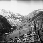<p><b>William Henry Jackson</b>, <i>Horse Shoe Curve on the Silverton Northern Railroad</i>, 1895.</p>