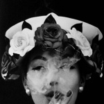 <p><b>William Klein</b>, <i>Hat and 5 Roses</i>, Paris, Vogue</i>, 1956.</p>