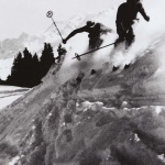 <p><b>Willy Ronis</b>, <i>Skiers at Megeve</i>, 1938.</p>