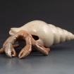 Hermit crab by Charlotte Springer (with thriftstore shell)