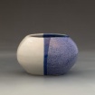 White and blue pot by Emily Hoke