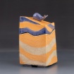 Blue and orange slab box with lid by Helen Shen