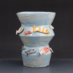 Coil pot with fish by Kaia Jorgensen