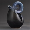 Black pitcher with large ring handle by Layne Fitzgerald