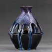 Pierced blue and black vase by Layne Fitzgerald