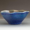 Blue bowl with altered rim by Michael Rhoads