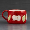 Red apple cup with handle by Victoria Lockwood